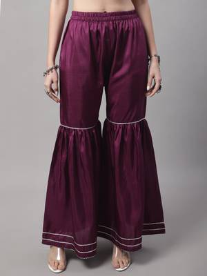  women silk blend kurti sharara set 4