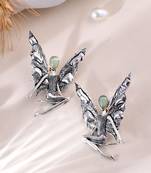 Silver plated drop earring