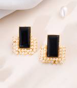 Gold plated pearl drop earring