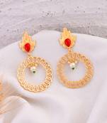 Gold plated drop earring