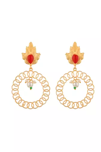 Gold plated drop earring