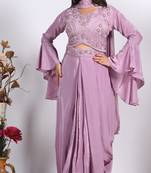 CROP TOP WITH DUPATTA AND HAND EMBOIDERY