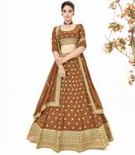 Mustard Georgette  Semi Stitched Lehenga and Unstitch Blouse with Dupatta