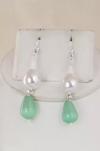 Semi precious beads n shell pearls necklace set