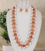 Semi precious beads n shell pearls necklace set
