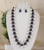 Semi precious beads n shell pearls necklace set