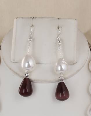 Semi precious beads n shell pearls necklace set 2
