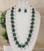 Semi precious beads n shell pearls necklace set