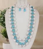 Semi precious beads n shell pearls necklace set