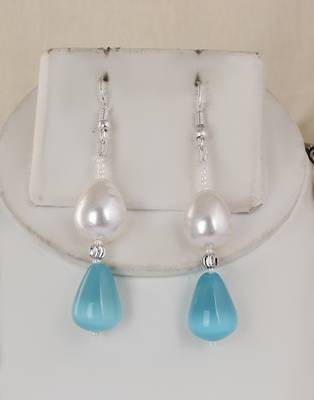 Semi precious beads n shell pearls necklace set 2