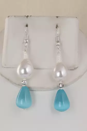 Semi precious beads n shell pearls necklace set