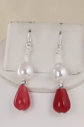 Semi precious beads n shell pearls necklace set