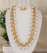 Semi precious beads n shell pearls necklace set