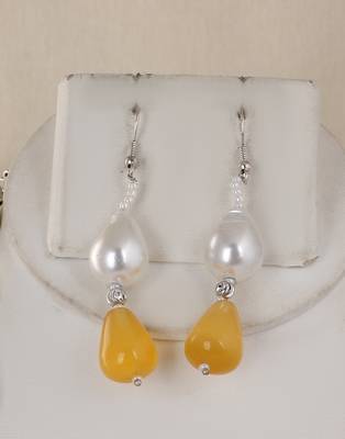 Semi precious beads n shell pearls necklace set 2