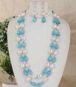 Semi precious beads n shell pearls necklace set