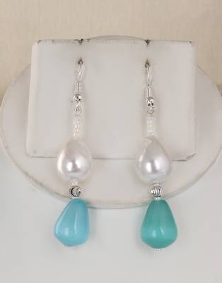 Semi precious beads n shell pearls necklace set 2
