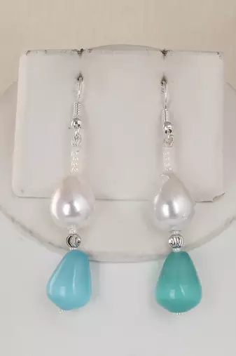Semi precious beads n shell pearls necklace set
