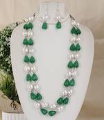 Semi precious beads n shell pearls necklace set