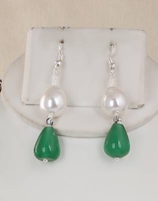 Semi precious beads n shell pearls necklace set 2