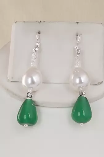 Semi precious beads n shell pearls necklace set