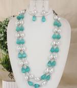 Semi precious beads n shell pearls necklace set