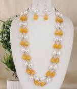 Semi precious beads n shell pearls necklace set