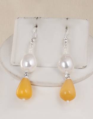 Semi precious beads n shell pearls necklace set 2
