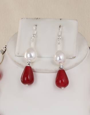 Semi precious beads n shell pearls necklace set 2