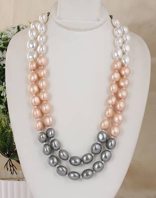 Fancy shell pearls necklace set 1