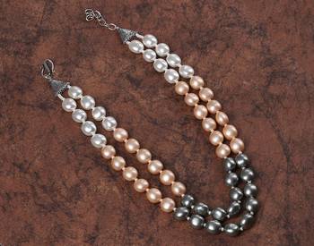 Fancy shell pearls necklace set 2