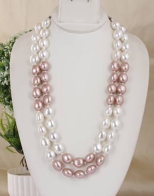 Fancy shell pearls necklace set 1