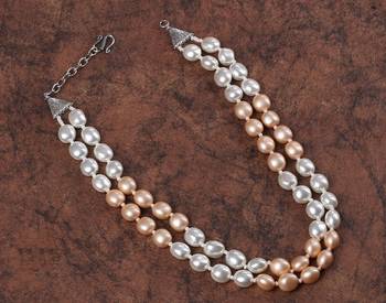 Fancy shell pearls necklace set 2