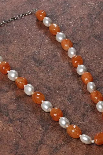Semi precious beads n shell pearls necklace set
