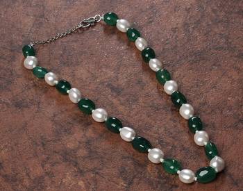 Semi precious beads n shell pearls necklace set 2