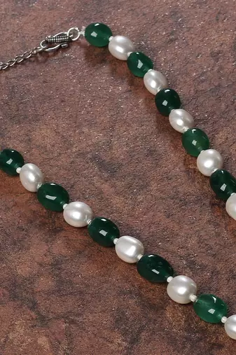 Semi precious beads n shell pearls necklace set