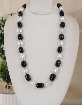 Semi precious beads n shell pearls necklace set 1