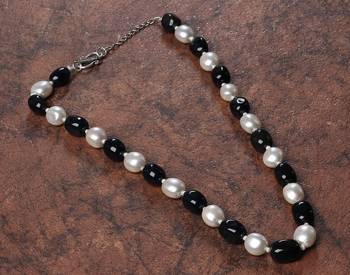 Semi precious beads n shell pearls necklace set 2