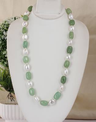 Semi precious beads n shell pearls necklace set 1