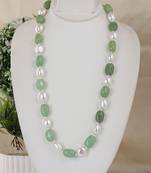 Semi precious beads n shell pearls necklace set