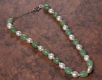 Semi precious beads n shell pearls necklace set 2