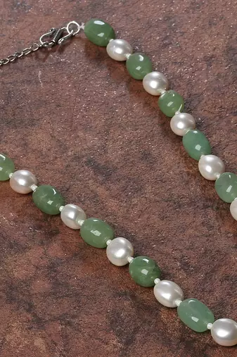 Semi precious beads n shell pearls necklace set