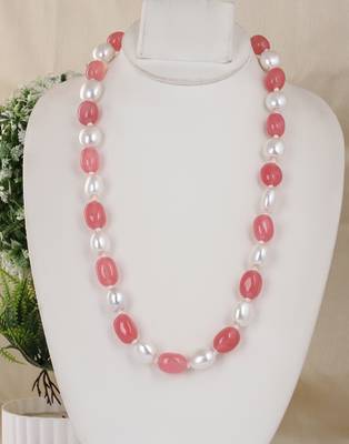 Semi precious beads n shell pearls necklace set 1