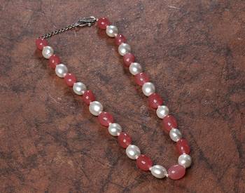 Semi precious beads n shell pearls necklace set 2