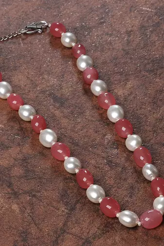 Semi precious beads n shell pearls necklace set