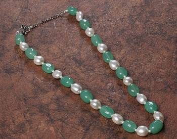 Semi precious beads n shell pearls necklace set 2
