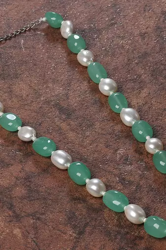 Semi precious beads n shell pearls necklace set
