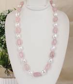 Semi precious beads n shell pearls necklace set