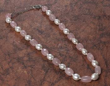 Semi precious beads n shell pearls necklace set 2