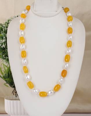 Semi precious beads n shell pearls necklace set 1