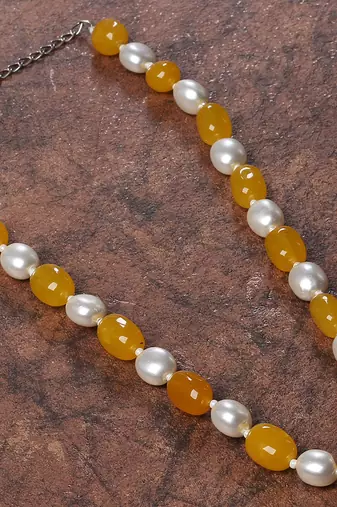 Semi precious beads n shell pearls necklace set